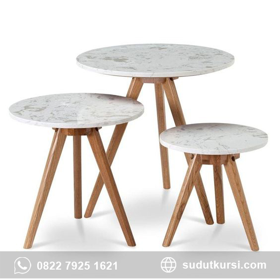 Meja Marmer Kaki Tiga Solid